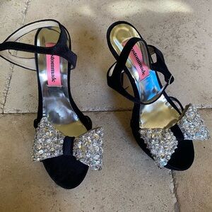 Custommade Velvet & Sequin Platform Shoes size 40 / 9.5 Festive Party